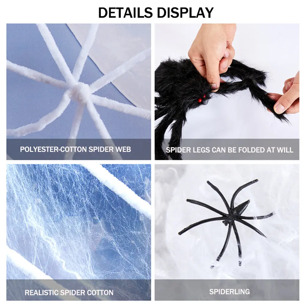 Halloween cobwebs decorated haunted house party trick props spider silk simulation Okumo combination scene layout