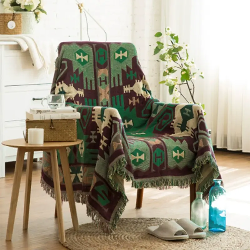 European Sun God pattern full cover sofa cover non-slip sofa cover sofa blanket dust cover knitted thread blanket Triple blanket
