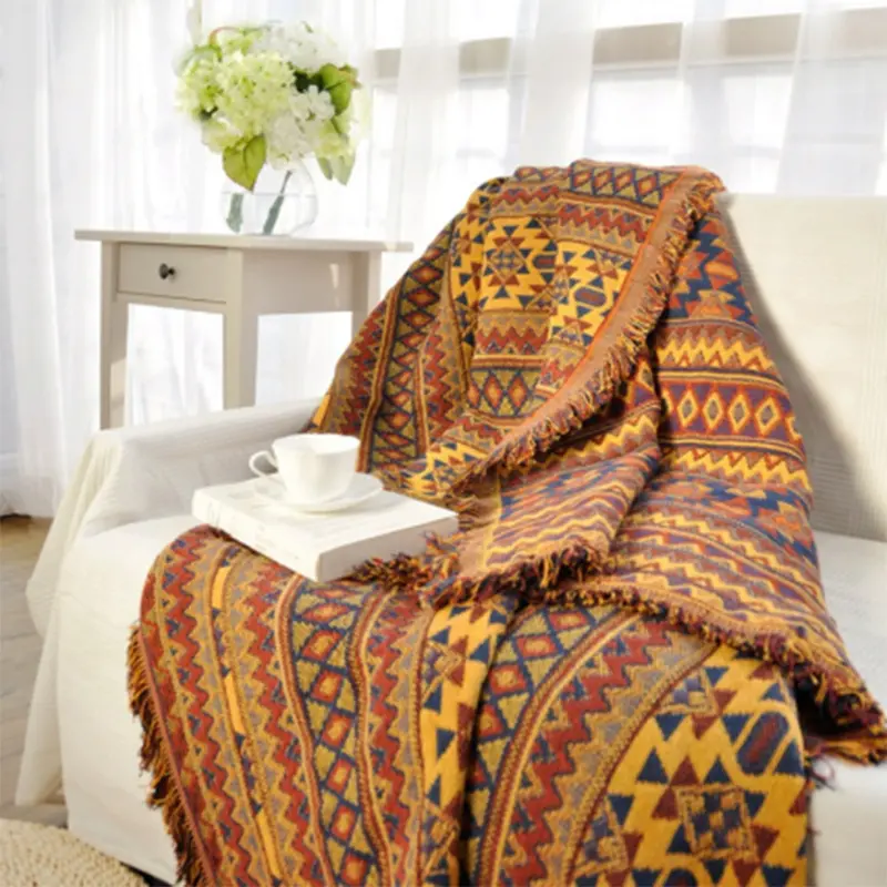 European Sun God pattern full cover sofa cover non-slip sofa cover sofa blanket dust cover knitted thread blanket Triple blanket