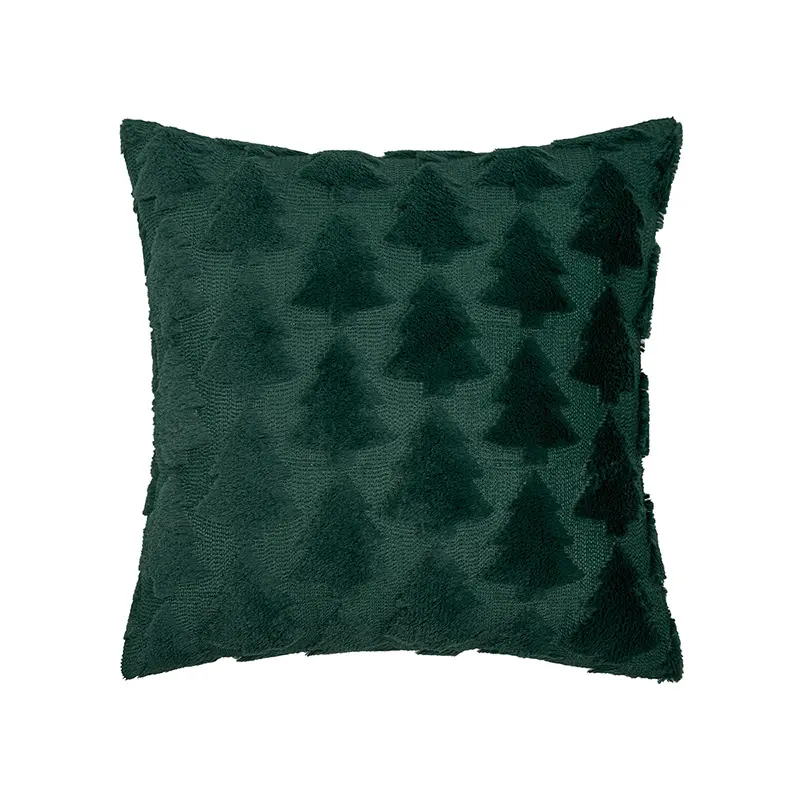 Christmas plush pillow cover snowflake Christmas tree elk embroidered hair living room sofa cushion sent decorative pillows