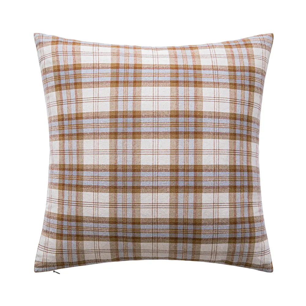18x18inch Autumn checkerboard fashion coffee grey pillow case Christmas decoration waffle plaid pillowcase