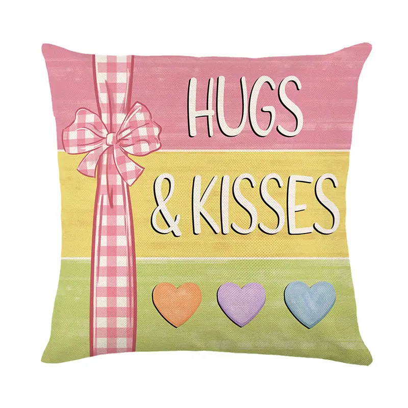 Love Hearts Valentines Day Pillow Covers 18X18 Inch Valentine Red Hearts Pillow Cases Anniversary Valentine's Day Decor