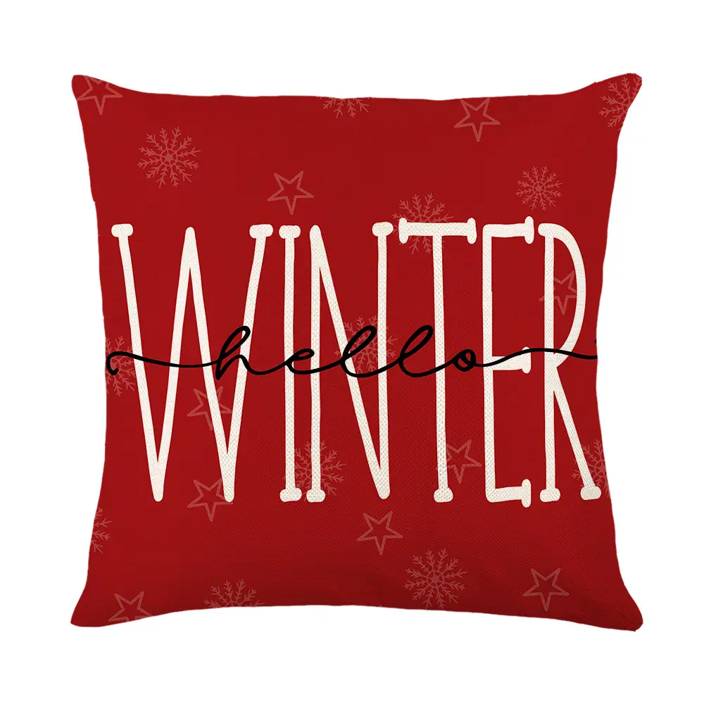 Christmas Cushion Cover Merry Christmas Printed Decorative Pillows Sofa Home Decoration Pillowcase
