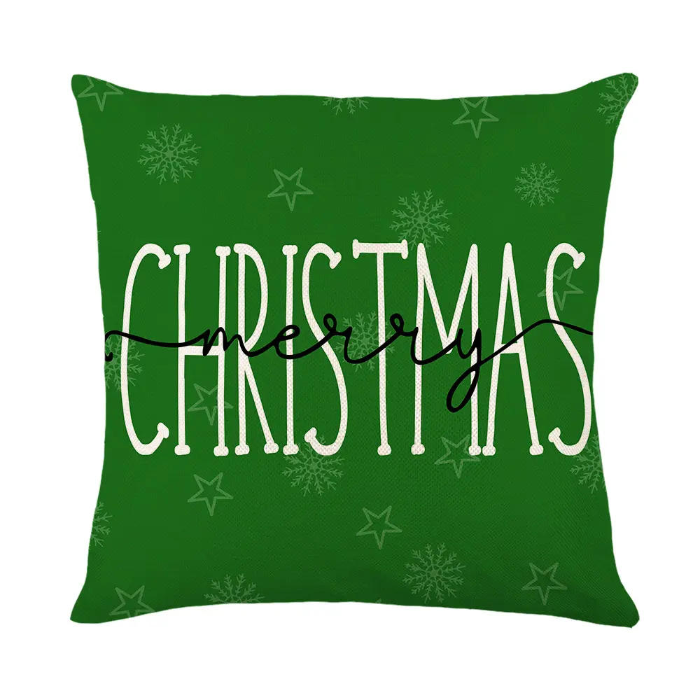 Christmas Cushion Cover Merry Christmas Printed Decorative Pillows Sofa Home Decoration Pillowcase