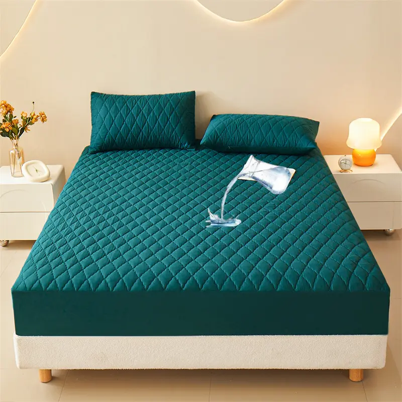 Pocket Noiseless Waterproof Full Size Mattress Protector Grey Rayon Made from Bamboo 3D Air Fabric Cooling No pillowcase
