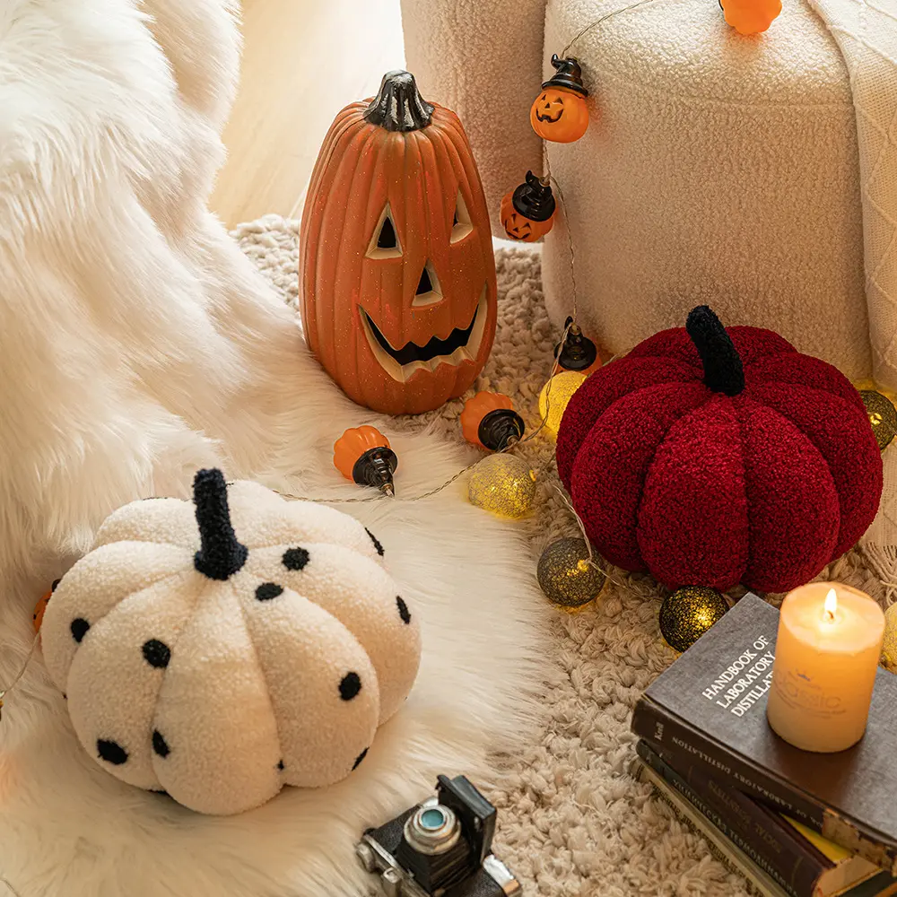 Halloween pillow American living room sofa plaid cushion Autumn bedside pillow pumpkin pillow