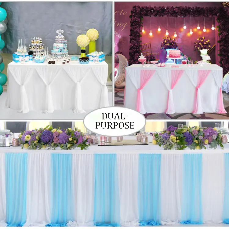 Cross Table Skirt Cross-border Christmas Party Decorative Stripes Variable Table Surrounding Children's Birthday Party Arrangeme