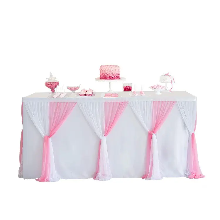 Cross Table Skirt Cross-border Christmas Party Decorative Stripes Variable Table Surrounding Children's Birthday Party Arrangeme