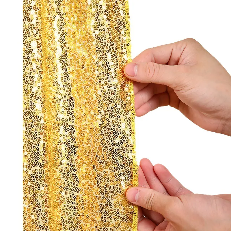 Gold Sequin Backdrop Curtain Panels Stage Wedding Party Background Drapes