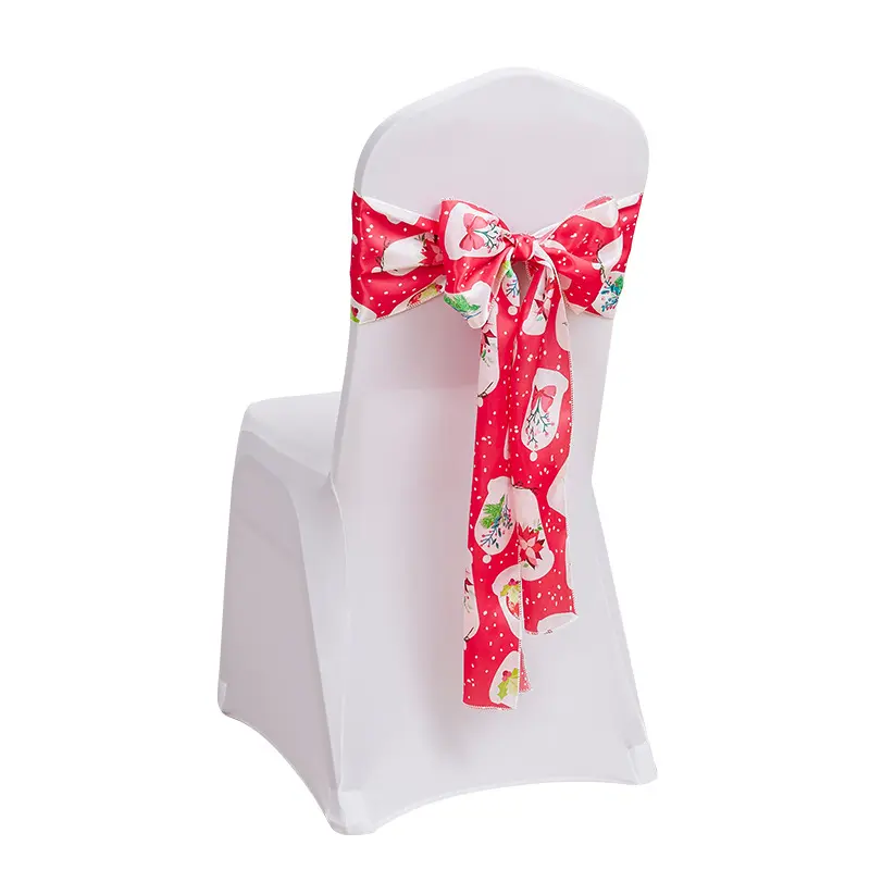 HOT Satin Chair Sashes Ties Upgraded 50 pcs Chair Ribbons Bows for Wedding Banquet Party Christmas Events Decoration (red)
