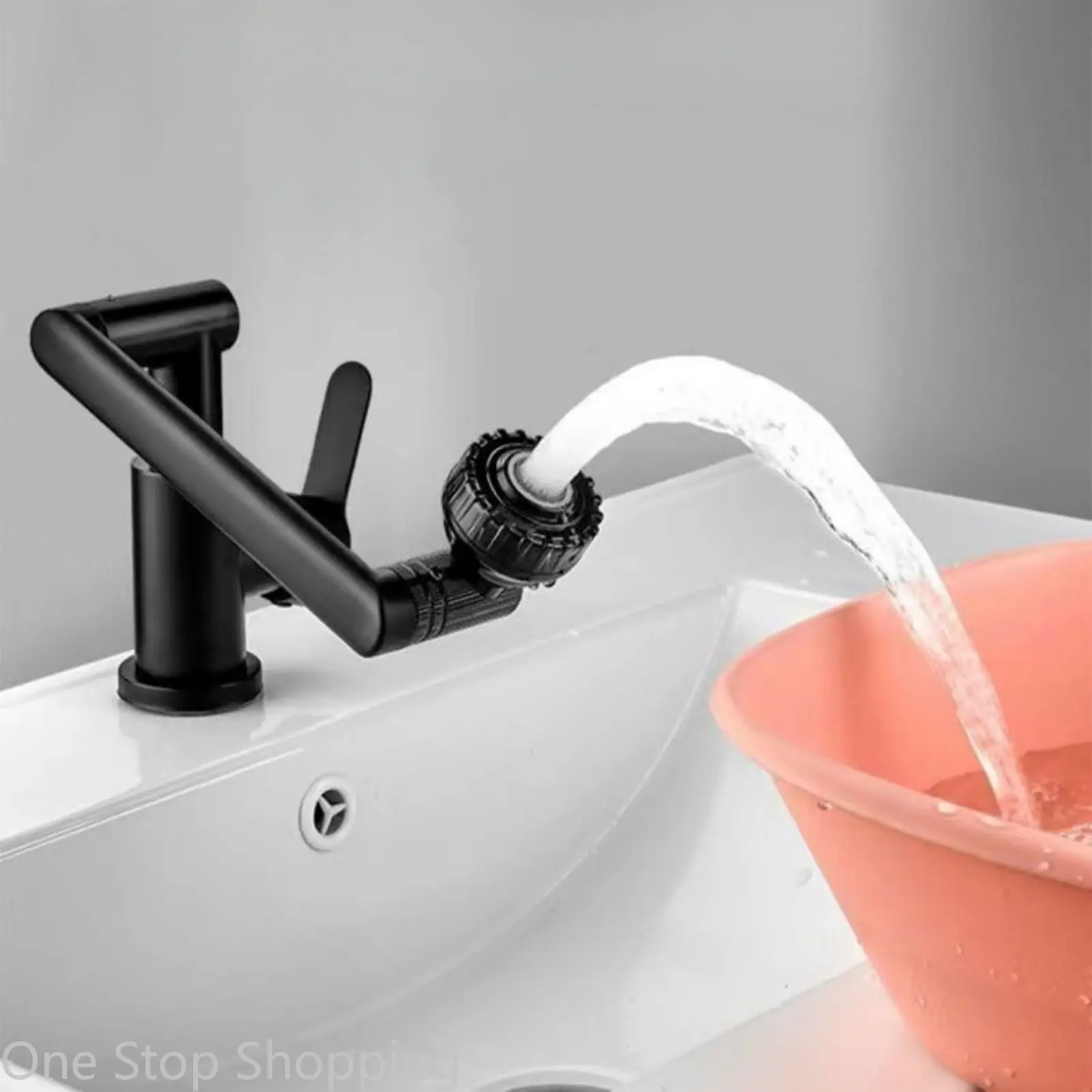 Rotatable Faucet 1080 Degree Each Joint 360° Swiveling with Big Angle Rotate Spray Multifunction 2 Water Mode Robotic Arm Faucet