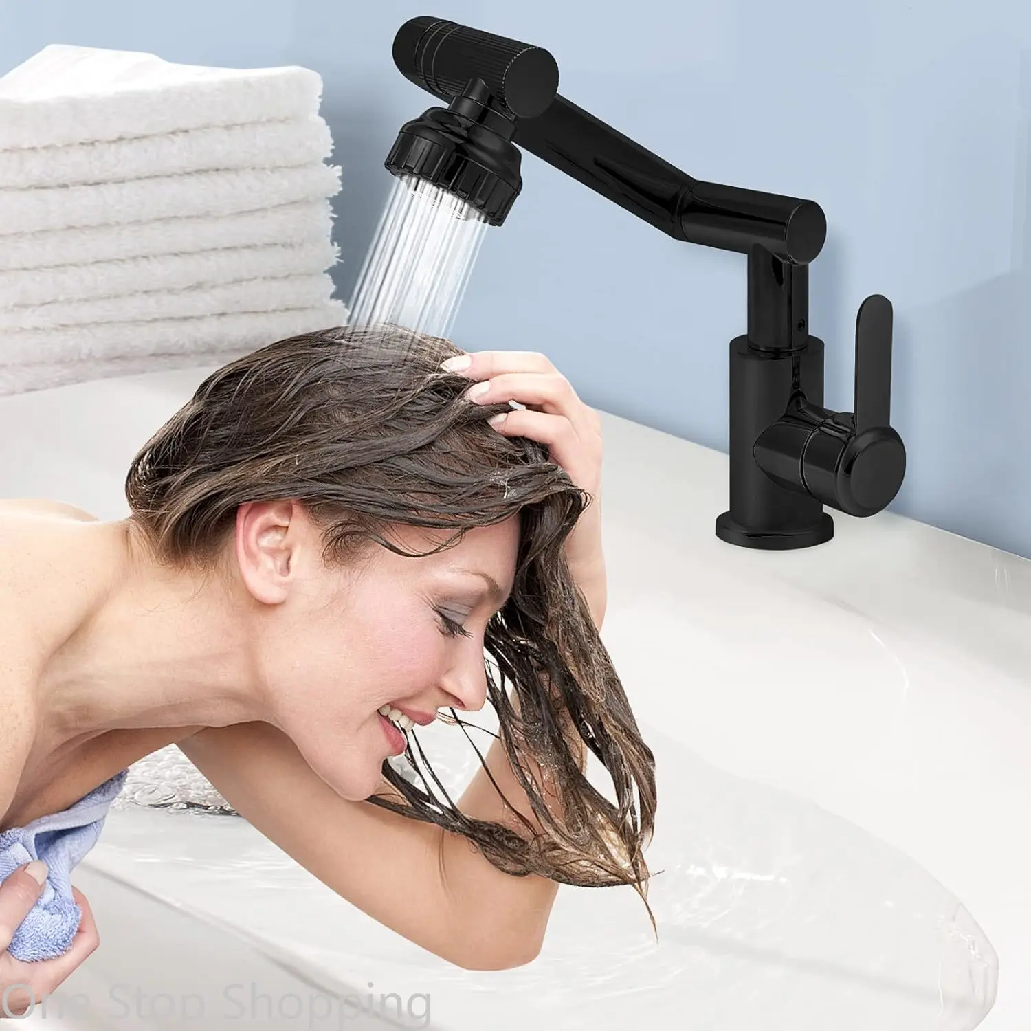 Rotatable Faucet 1080 Degree Each Joint 360° Swiveling with Big Angle Rotate Spray Multifunction 2 Water Mode Robotic Arm Faucet