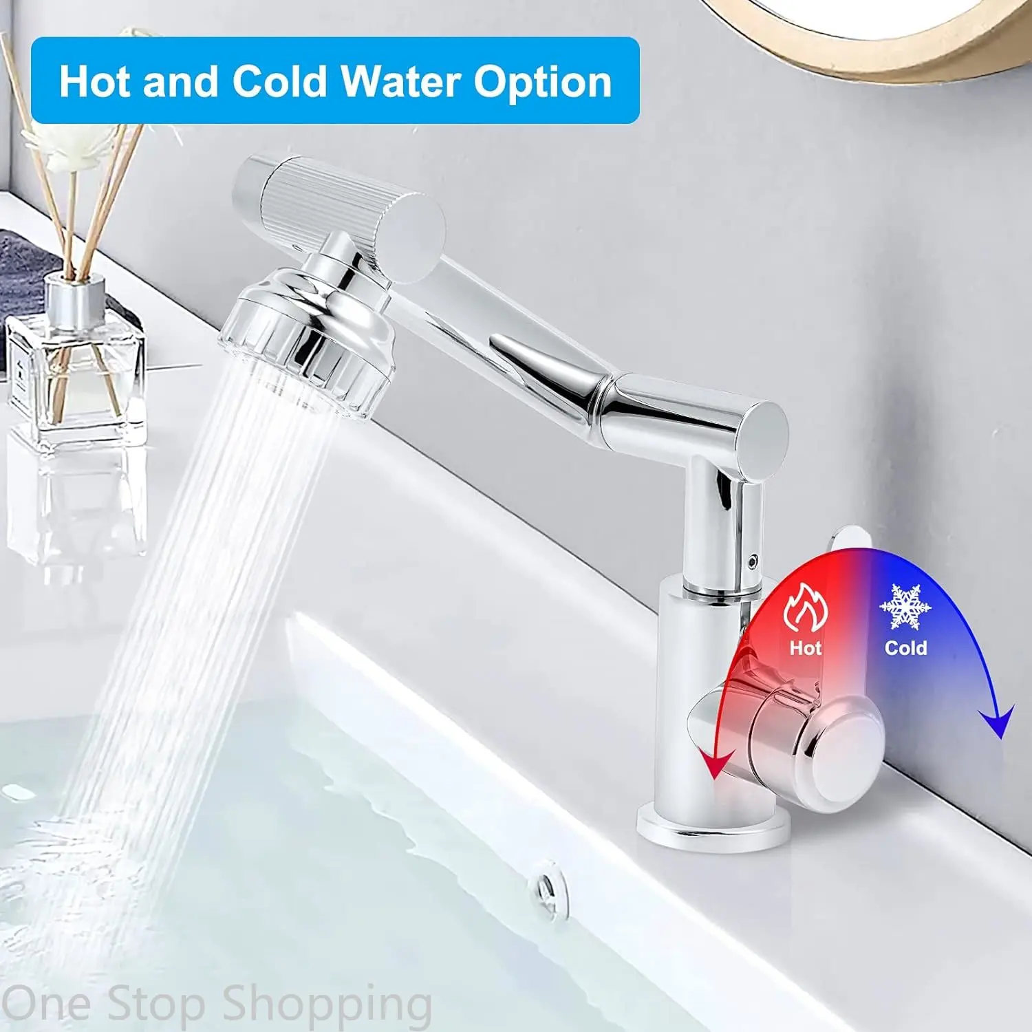 Rotatable Faucet 1080 Degree Each Joint 360° Swiveling with Big Angle Rotate Spray Multifunction 2 Water Mode Robotic Arm Faucet