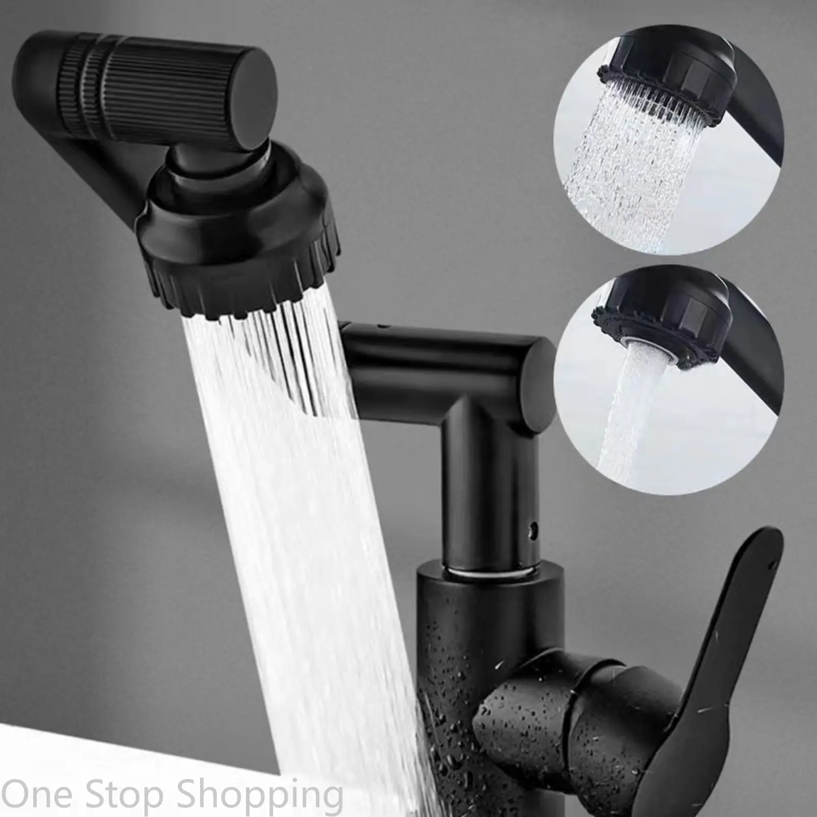 Rotatable Faucet 1080 Degree Each Joint 360° Swiveling with Big Angle Rotate Spray Multifunction 2 Water Mode Robotic Arm Faucet