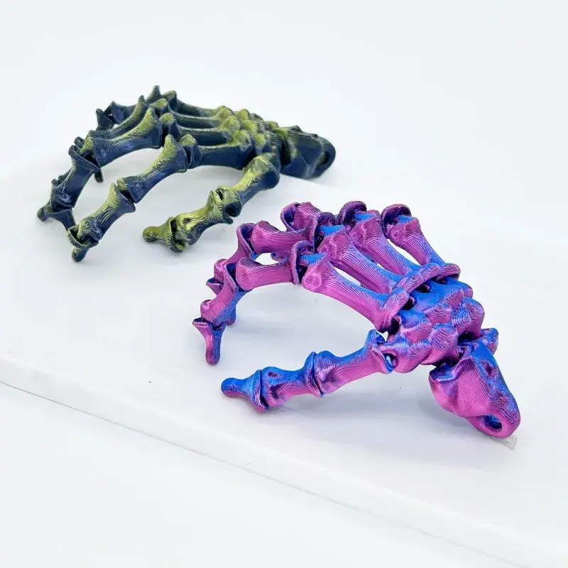 3D Printed Skeleton Hand Pendant Halloween Series Creative Handmade Colorful Articulated Finger Skeleton Fidget Stress Relief