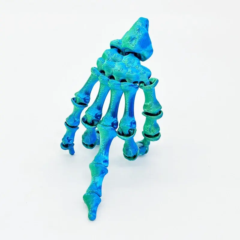 3D Printed Skeleton Hand Pendant Halloween Series Creative Handmade Colorful Articulated Finger Skeleton Fidget Stress Relief