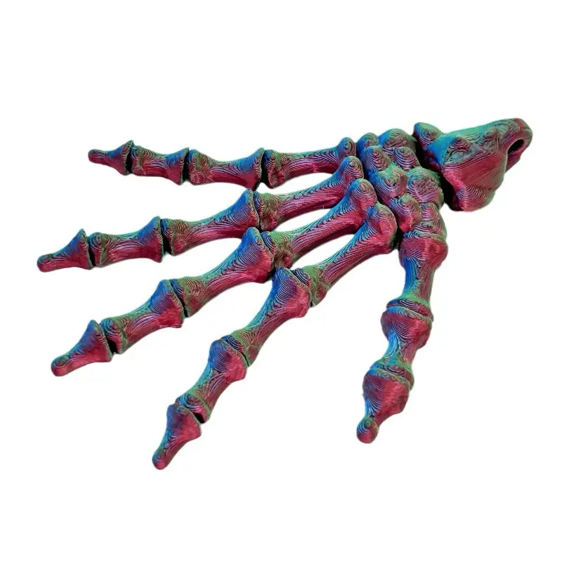 3D Printed Skeleton Hand Pendant Halloween Series Creative Handmade Colorful Articulated Finger Skeleton Fidget Stress Relief