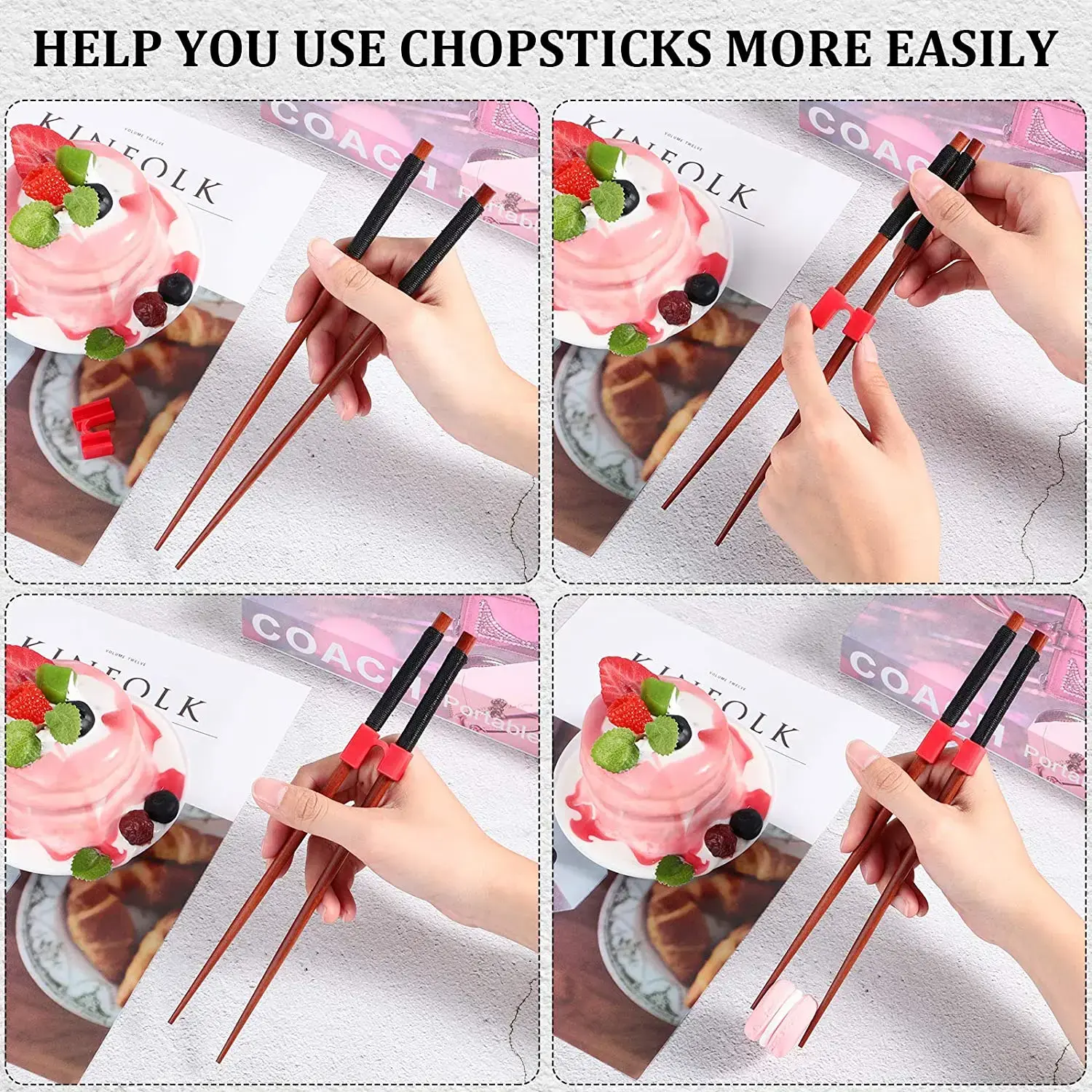 5/8Pcs Asia Chopsticks Trainer Holder For Adults Beginner Trainers Reusable Training Kids Small Chopstick Helper