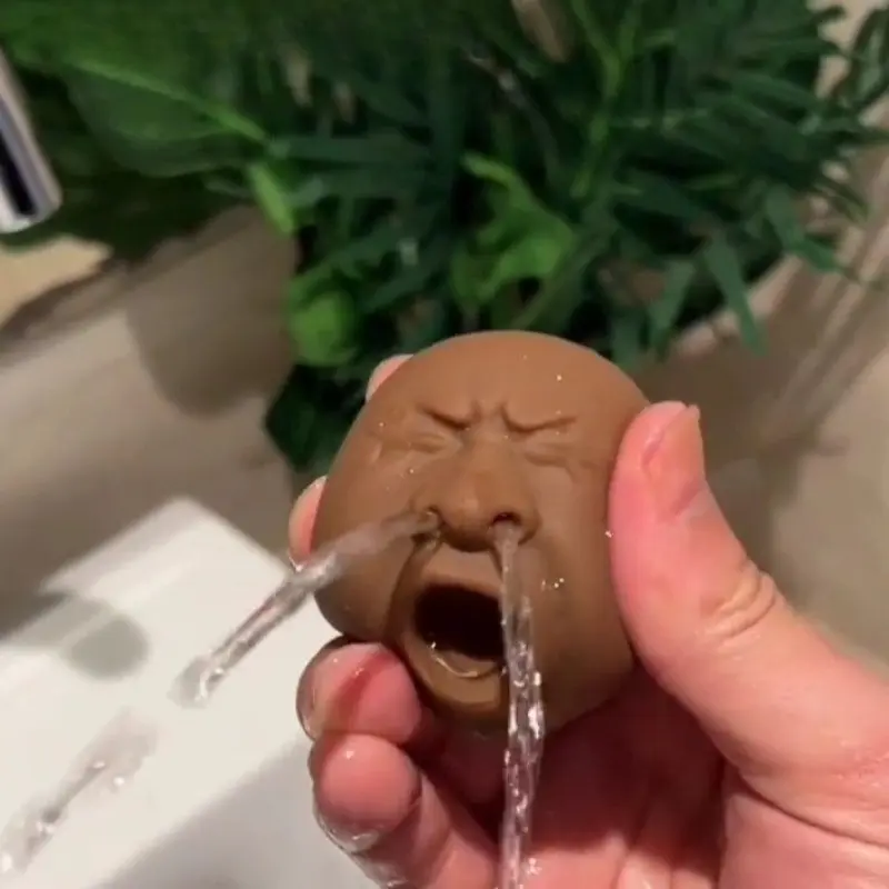 New 1PCS Yawning Person Avatar Purple Clay Tea Pet Boutique for Nurturing Funny Expressions Play Set Tea Table Ornament Gift