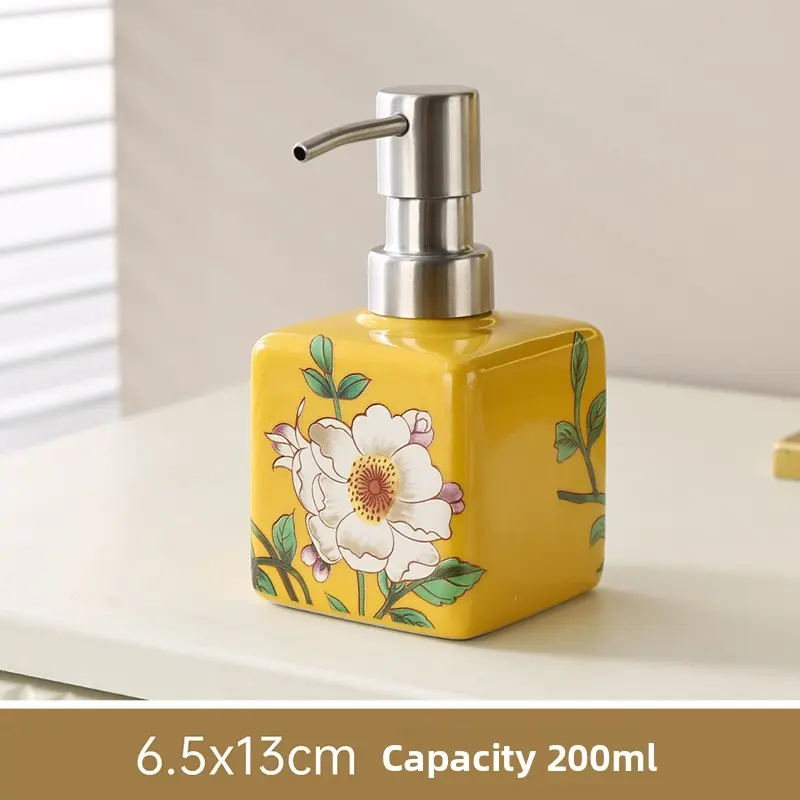 New200ml The Pattern Appears High-end Soap Dispenser Hand Wash Bottle Ceramic Shampoo Shower Gel Lotion Dispenser Soap separator