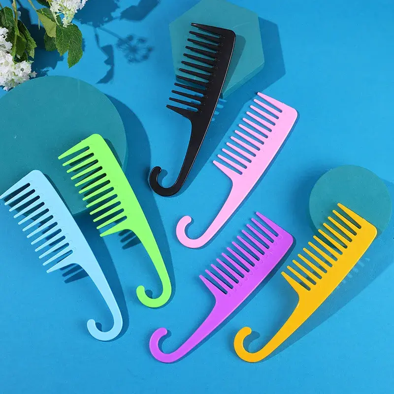 2025 New 1PCS Hook Big Knife Curved Hook  Massage Wide Tooth Styling Large Tooth Hair Comb  Colorful Hair Comb