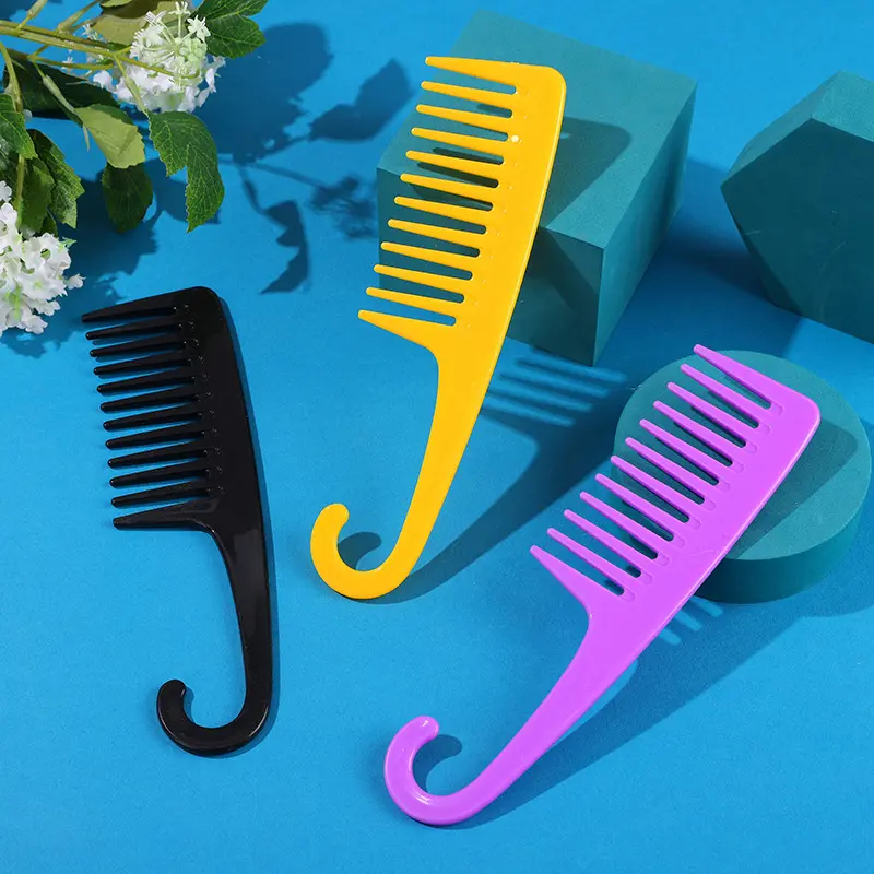 2025 New 1PCS Hook Big Knife Curved Hook  Massage Wide Tooth Styling Large Tooth Hair Comb  Colorful Hair Comb