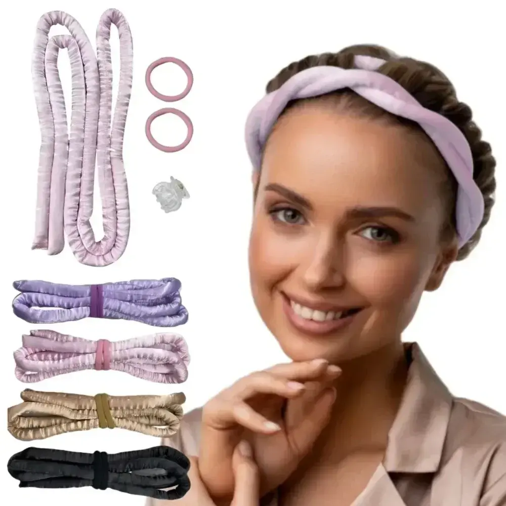 New 80CM Hair Styling Tie Helps Girls Create A Look and Beauty Heatless Curling Rod Headband Soft Hair Curlers