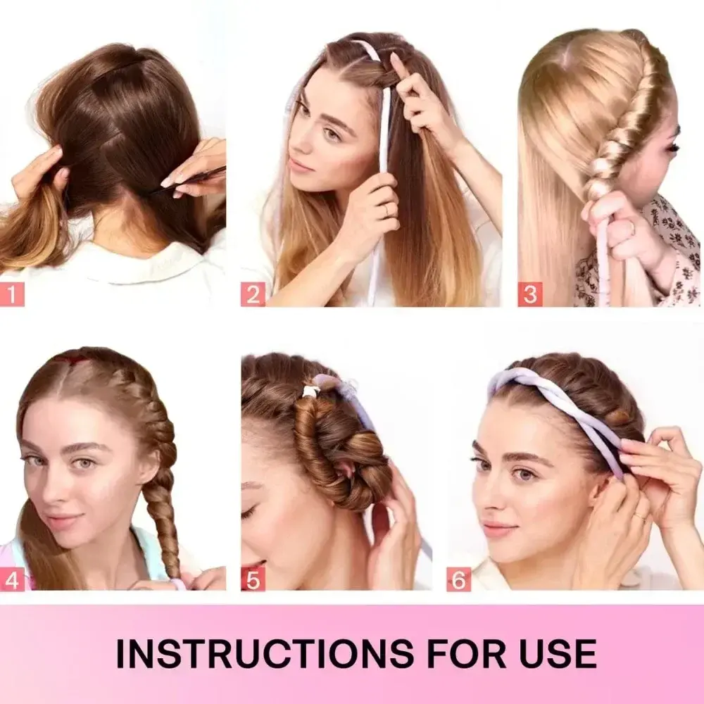 New 80CM Hair Styling Tie Helps Girls Create A Look and Beauty Heatless Curling Rod Headband Soft Hair Curlers