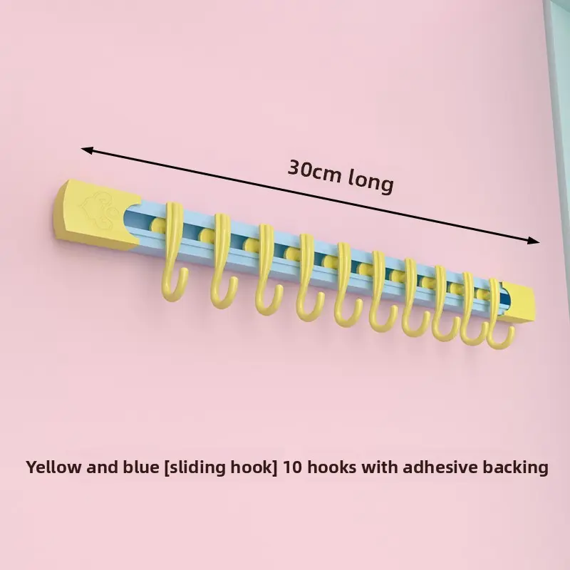 New Dopamine Sliding Hooks - Colorful No-Drill Cabinet Organizer | Multi-Position Hanging Rail for Kitchen Door Storage