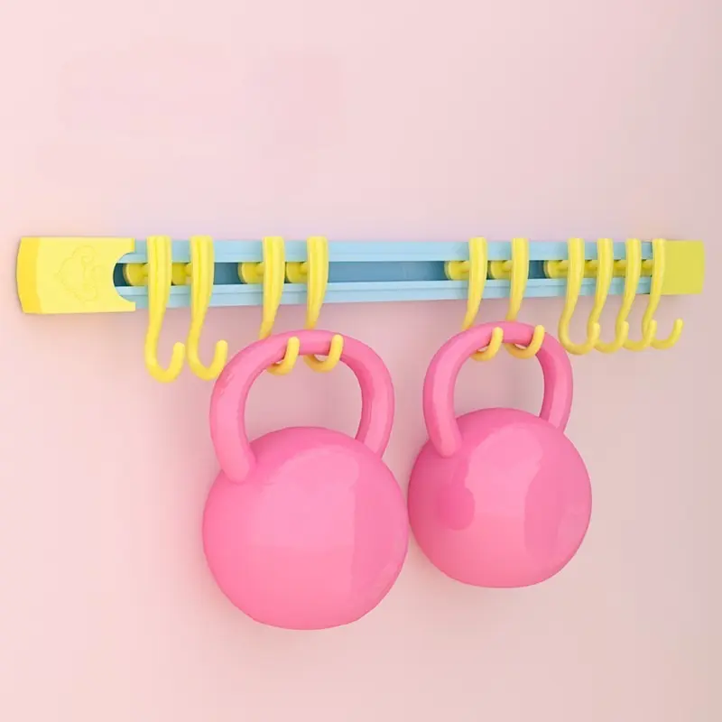 New Dopamine Sliding Hooks - Colorful No-Drill Cabinet Organizer | Multi-Position Hanging Rail for Kitchen Door Storage