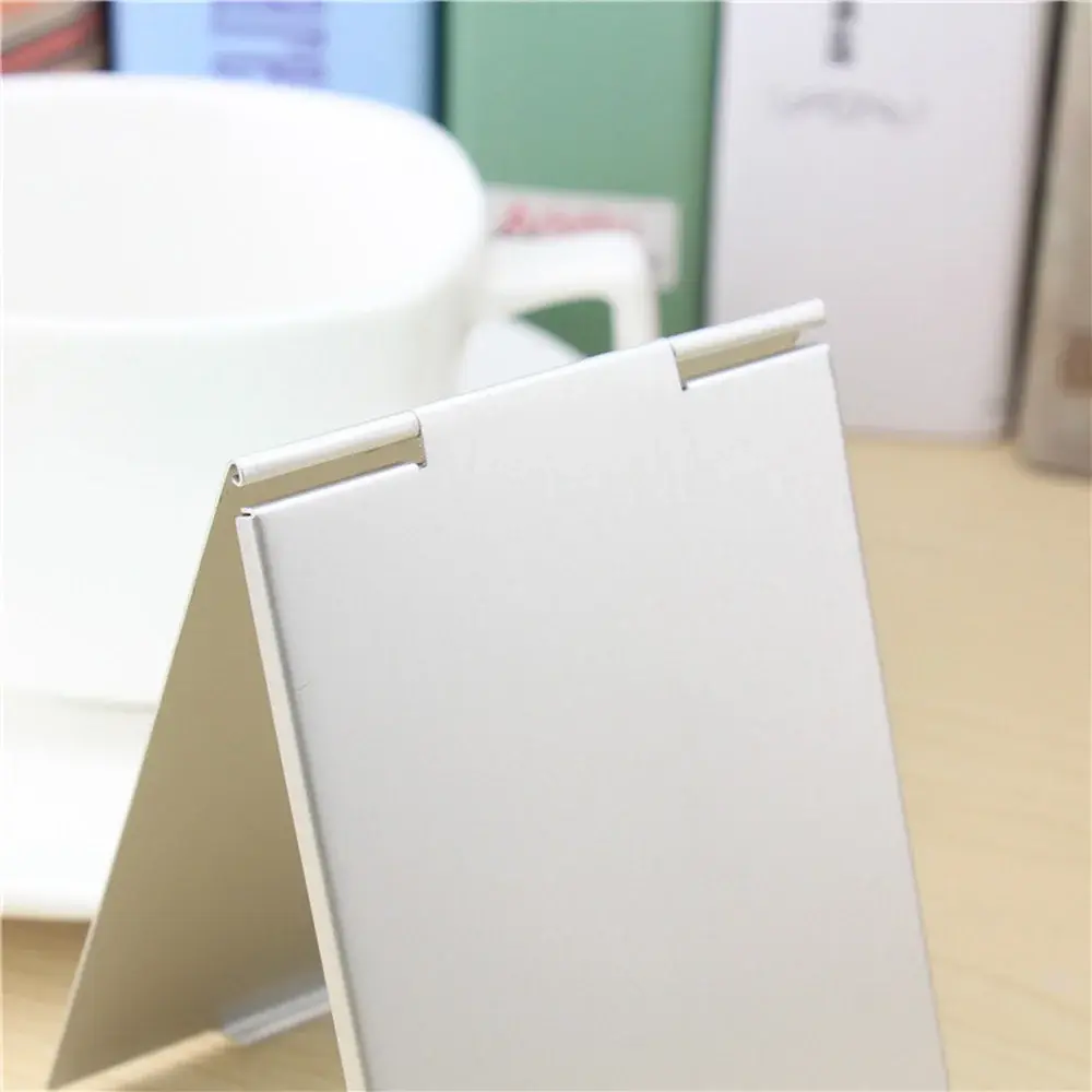 New Aluminum Folding Mirror Mini Portable Makeup Mirror Standing Small Mirror Vanity Foldable Compact Pocket Cosmetics Tools