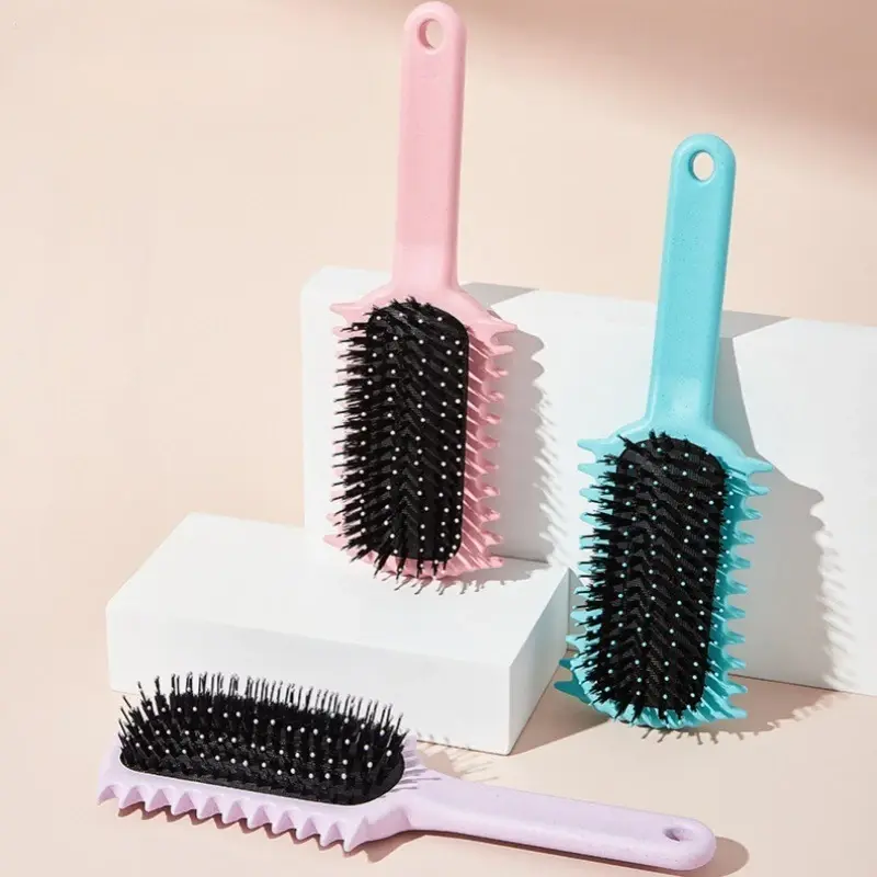 New Multicolor Edge Groove Hair Volumizing Brush - One - Second Root Lifting Styling Comb with Elastic Structure