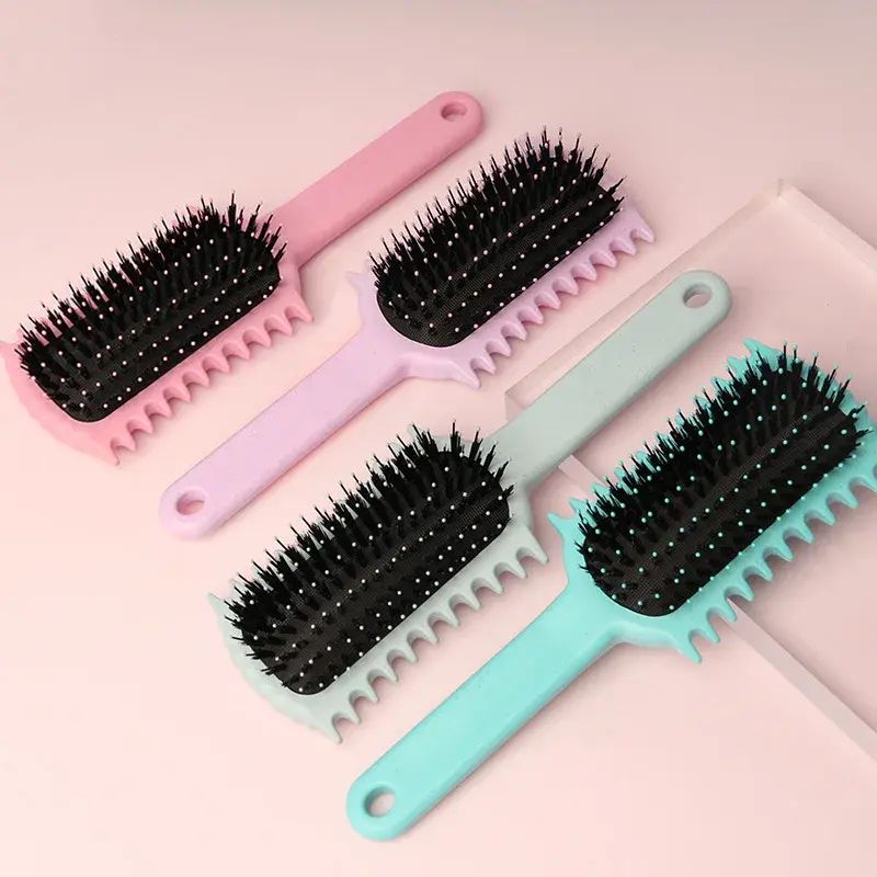 New Multicolor Edge Groove Hair Volumizing Brush - One - Second Root Lifting Styling Comb with Elastic Structure