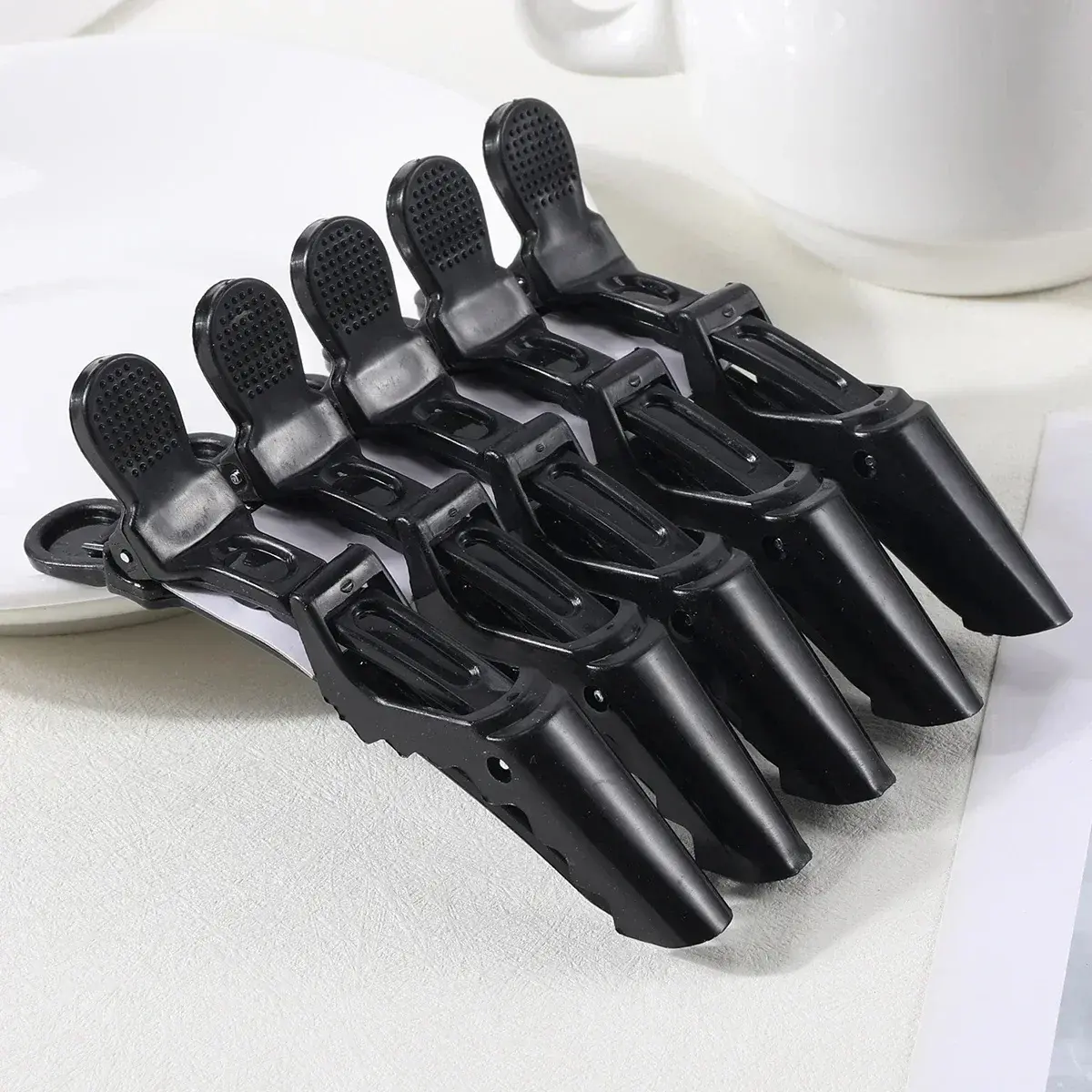 5Pcs Alligator Hairdressing Hair Clip Plastic Nonslip Hairpin Black Pink Durable Hair Clamp Styling Accessories for Woman Man