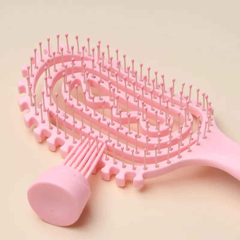 New Pastel Oval Air Cushion Hair Brush Set with Cleaner - Scalp Massage & Detangling Comb, Cute Aesthetic Women's Hair Care Tool