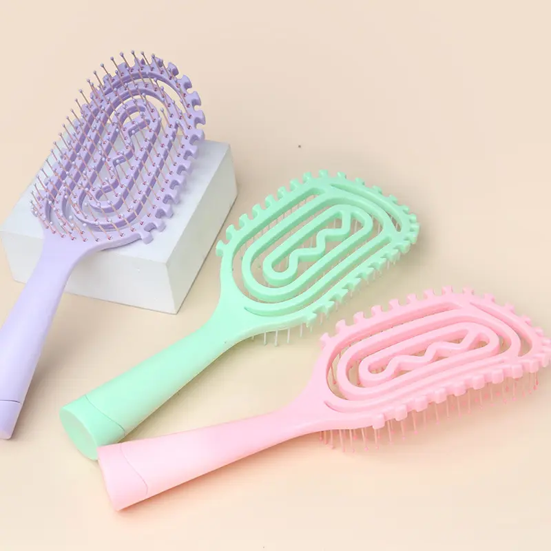 New Pastel Oval Air Cushion Hair Brush Set with Cleaner - Scalp Massage & Detangling Comb, Cute Aesthetic Women's Hair Care Tool