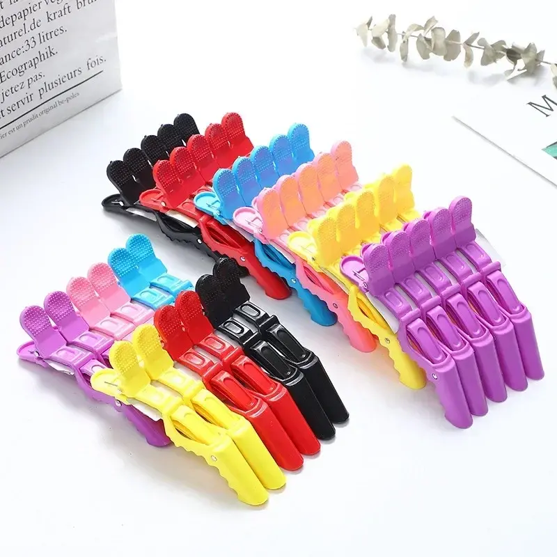 5Pcs Alligator Hairdressing Hair Clip Plastic Nonslip Hairpin Black Pink Durable Hair Clamp Styling Accessories for Woman Man