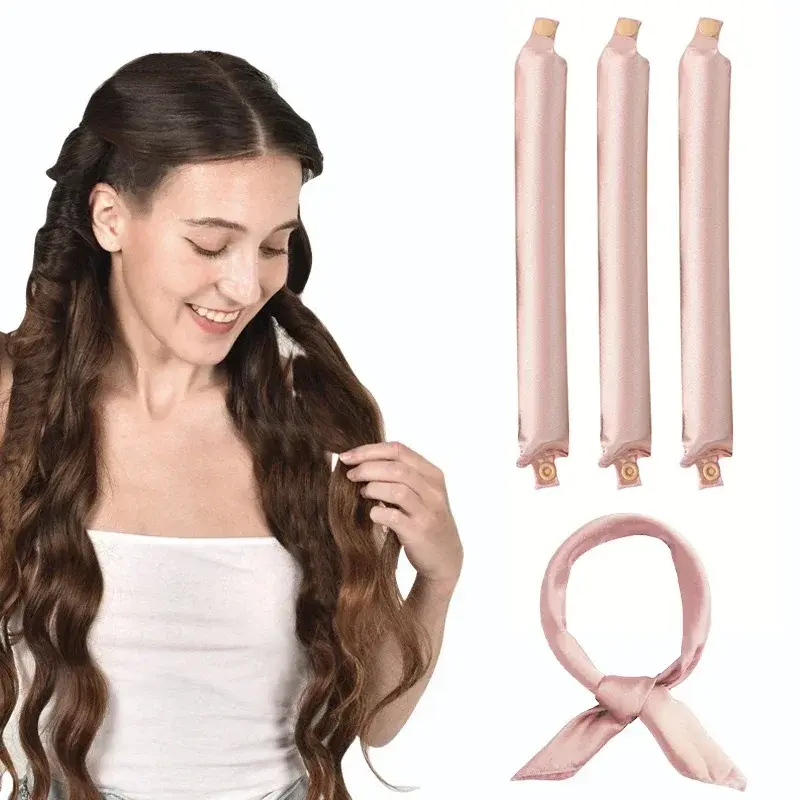 Hair Heatless Curler Satin Curling Rod Headband No Heat Hair Rollers Lazy Curls Soft Curlers Sleeping Rods Hair Styling Tool