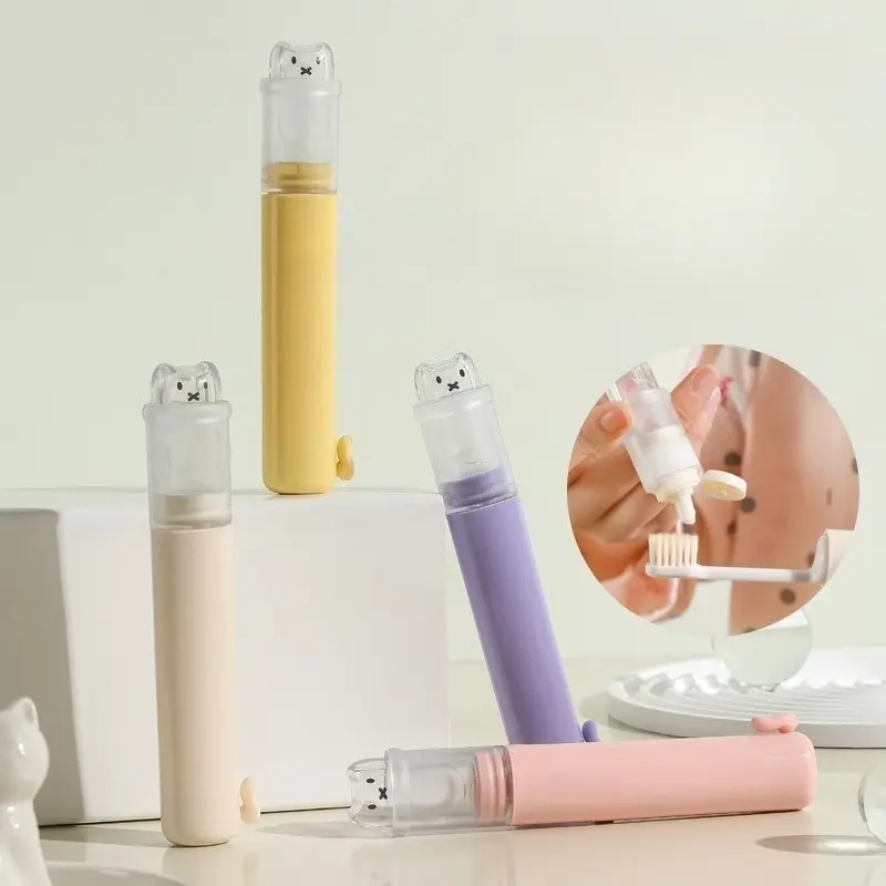 New Travel Foldable Toothbrush Set 2 - in - 1 Toothbrush + Toothpaste Cute Design Essential for Organizing Business Trips