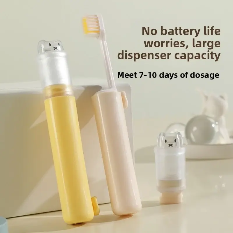 New Travel Foldable Toothbrush Set 2 - in - 1 Toothbrush + Toothpaste Cute Design Essential for Organizing Business Trips