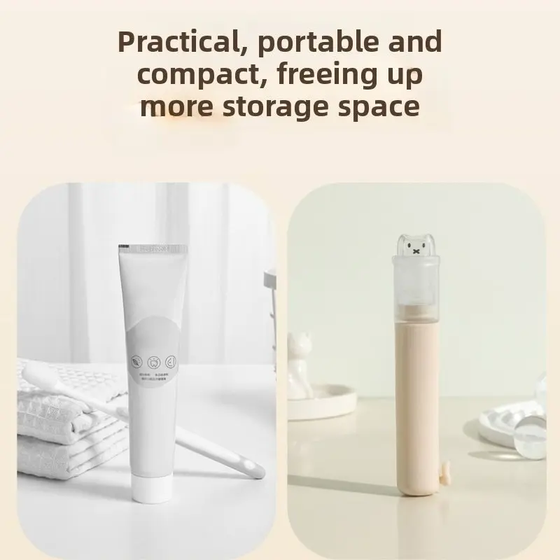 New Travel Foldable Toothbrush Set 2 - in - 1 Toothbrush + Toothpaste Cute Design Essential for Organizing Business Trips
