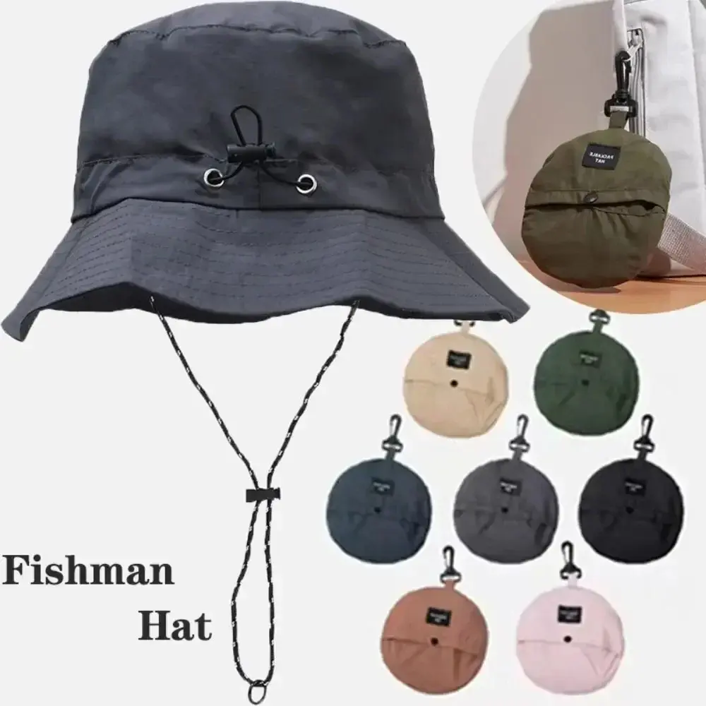 Summer travel Waterproof Fisherman hat Bucket Hat Camping Hiking Cap With Storage Bag Anti-UV Sun Hat Mountaineering Cap