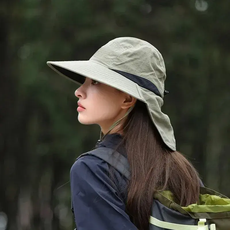 Summer Travel Large Brim Men Fisherman Hat Waterproof UV Protection Sun Cap Hiking Fishing Climbing Oversized Safari Bucket Hats