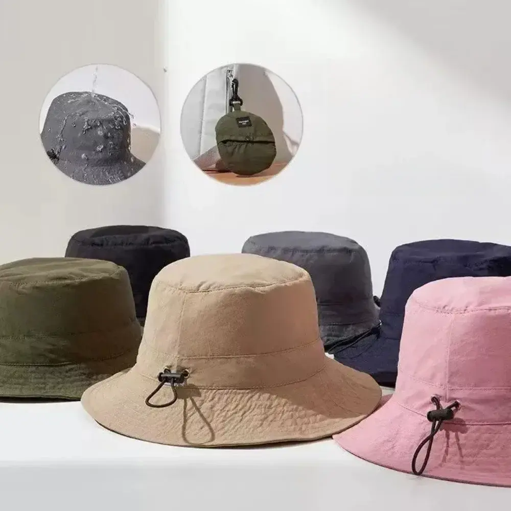 Summer travel Waterproof Fisherman hat Bucket Hat Camping Hiking Cap With Storage Bag Anti-UV Sun Hat Mountaineering Cap
