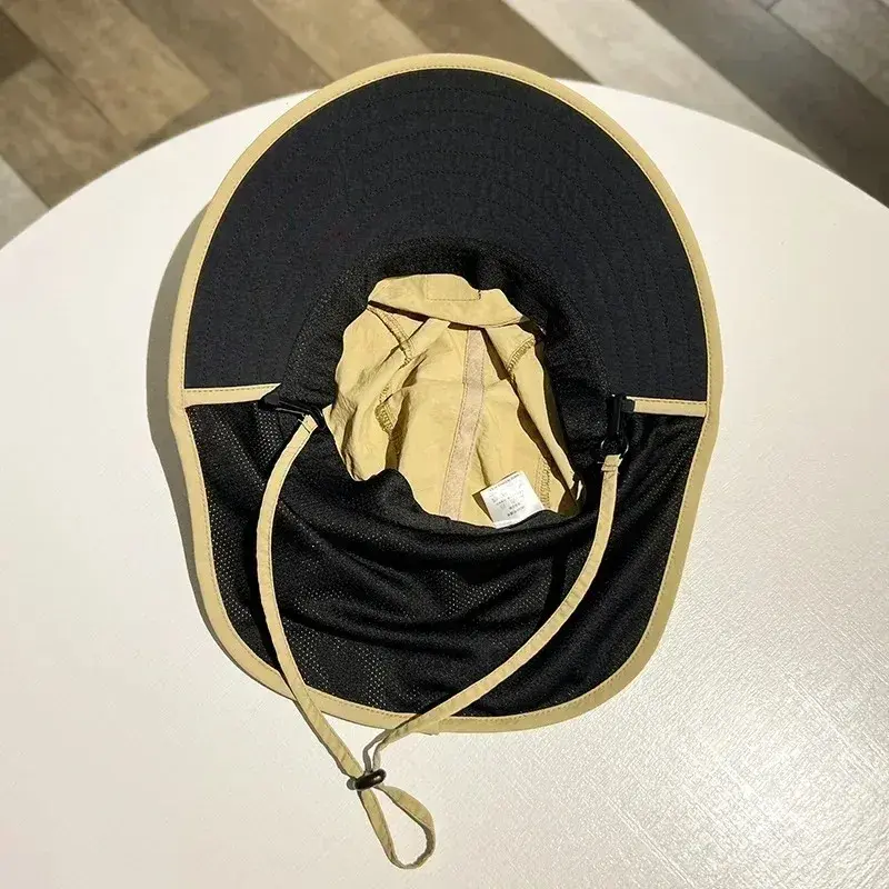 Summer Travel Large Brim Men Fisherman Hat Waterproof UV Protection Sun Cap Hiking Fishing Climbing Oversized Safari Bucket Hats