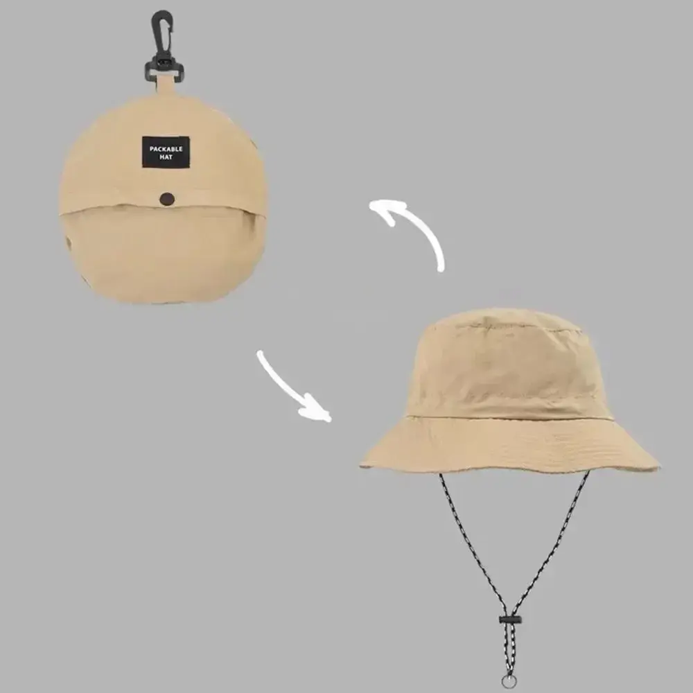 Summer travel Waterproof Fisherman hat Bucket Hat Camping Hiking Cap With Storage Bag Anti-UV Sun Hat Mountaineering Cap