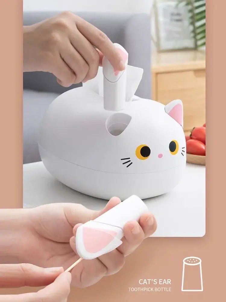 New Bathroom Tissue Holder Cat Tissue Box Livingroom Napkin Storage Box Kitchen Paper Container Desktop Toilet Paper Holder
