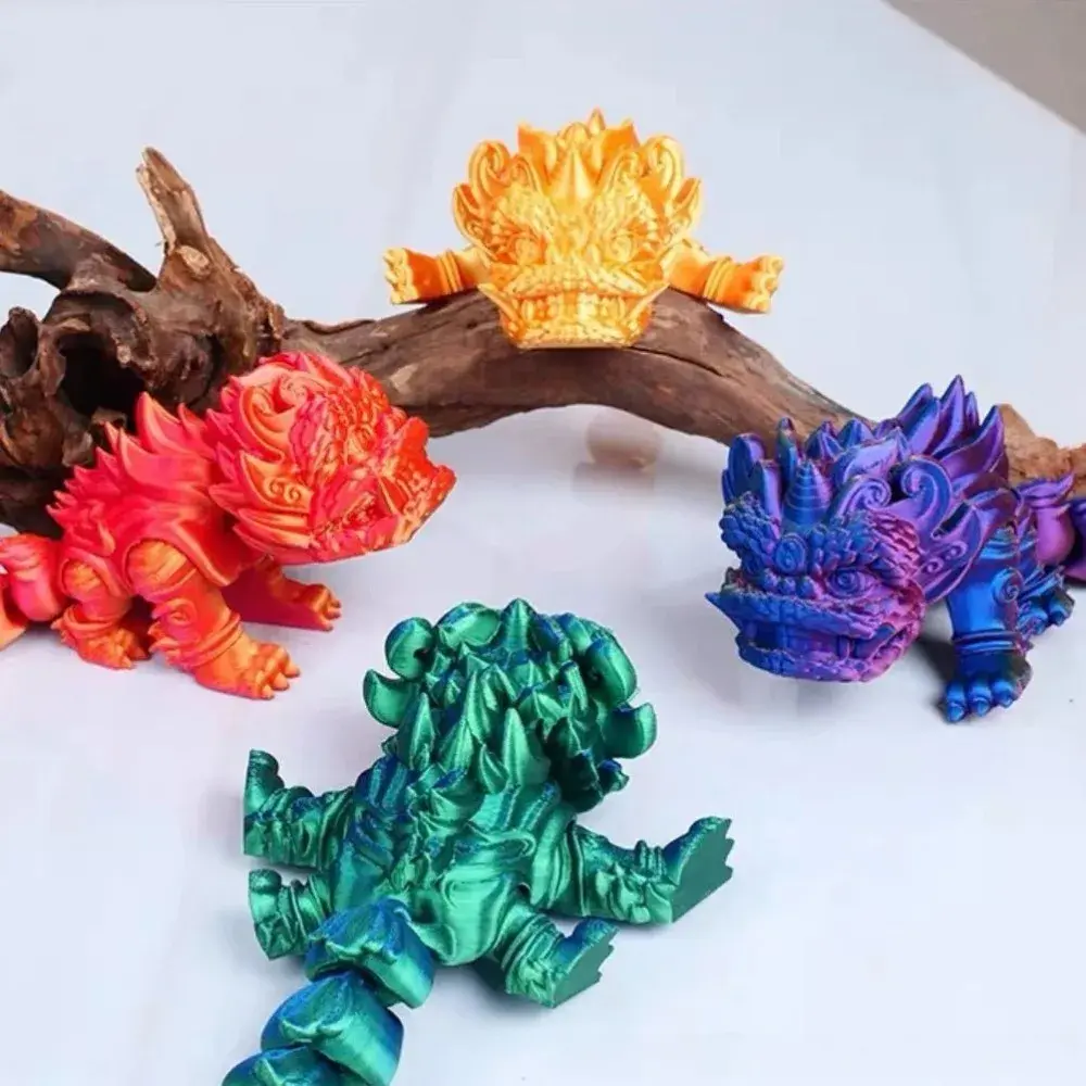 New 3D Printing Exquisite Miniature Lion Ornament Chinese Lion Dance Model Joint Movable Figurine Home Decor Craft Home Craft