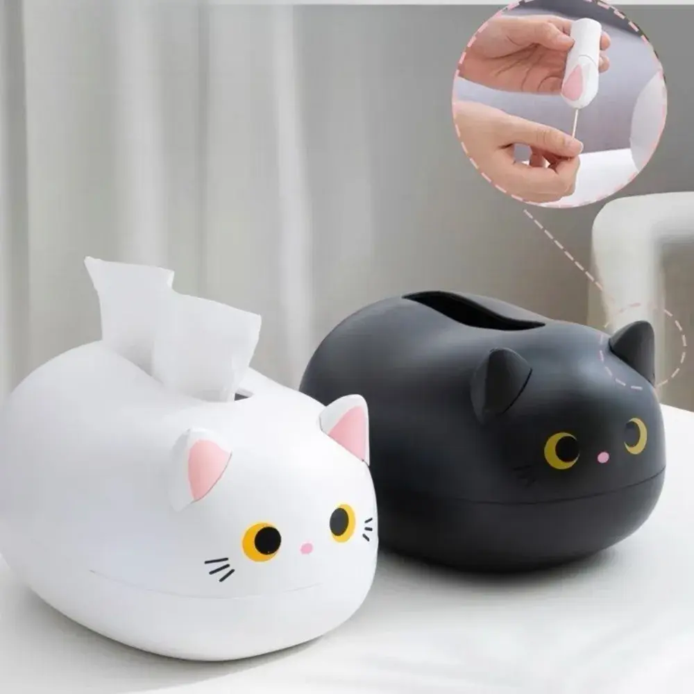 New Bathroom Tissue Holder Cat Tissue Box Livingroom Napkin Storage Box Kitchen Paper Container Desktop Toilet Paper Holder
