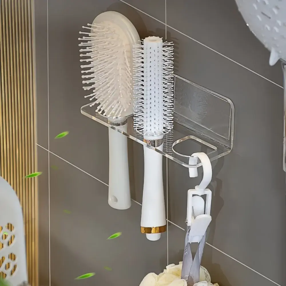 New Non Perforated Bathroom Comb Holder Bathroom Washbasin, Wall Mounted Storage Shaver Storage Corner Rack